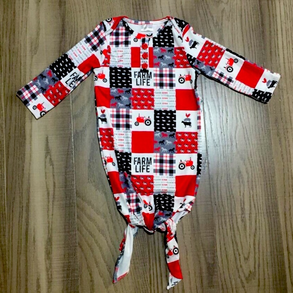 Farm Life Unisex Sleep gown / tie gown